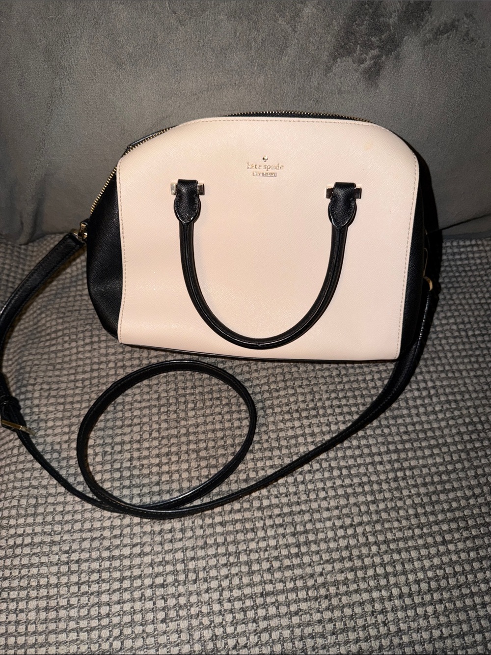 kate spade Blush Pink and Black Dome Crossbody Satchel